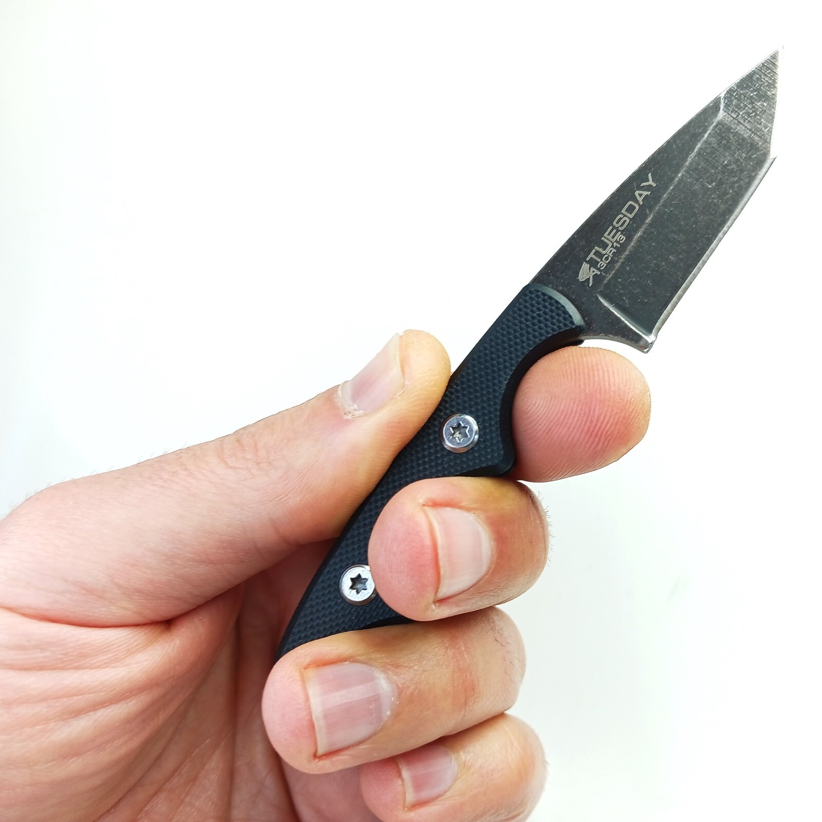 Tanto Horizontal Conceal Carry Fixed Blade Neck Knife Kydex Belt Clip Full-Tang