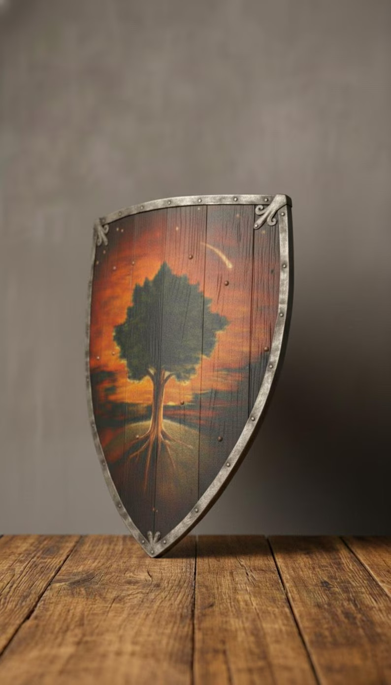 Ser Duncan The Tall Shield | Hedge Knight Tree & Star Prop | 28×18 Inch Medieval