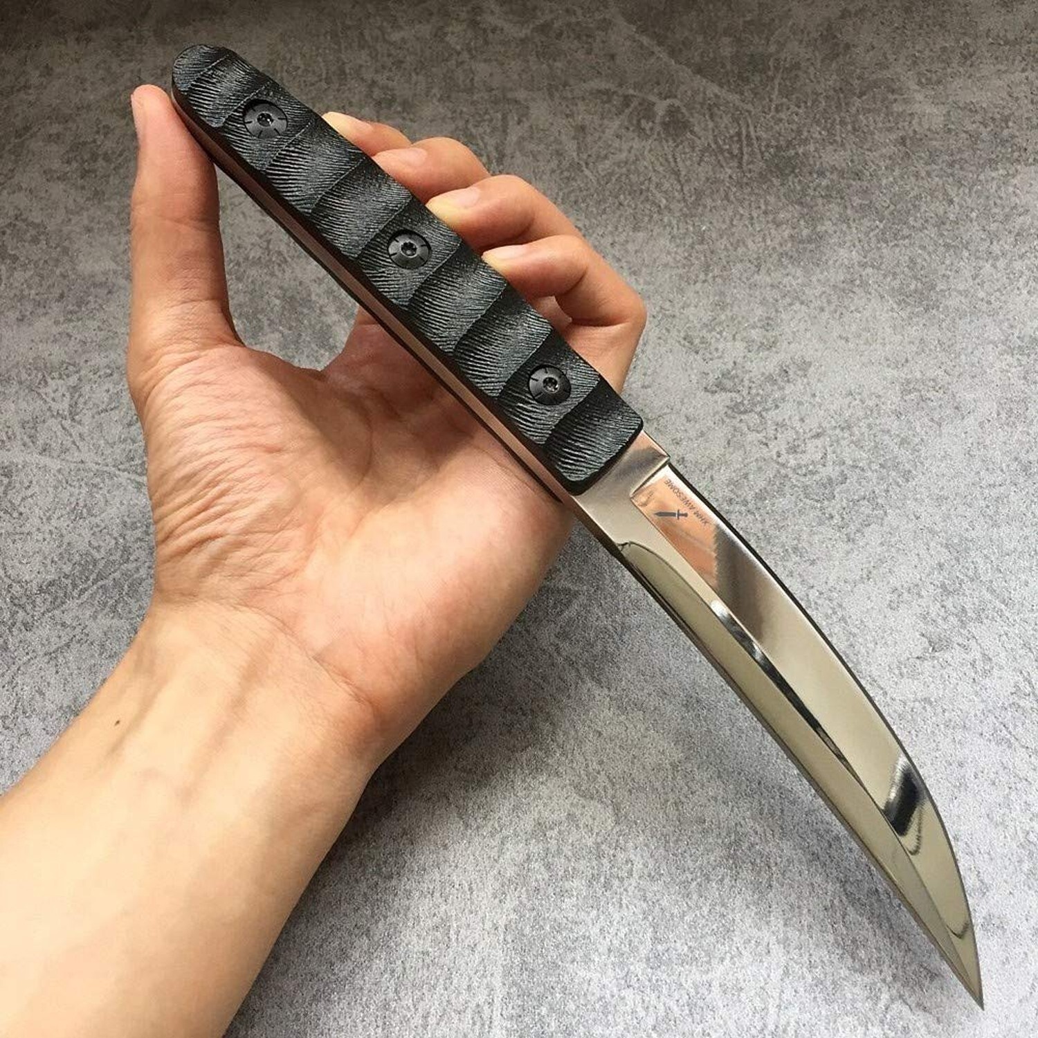9.6-inch Tanto Fixed Blade Knife, Tactical 9Cr18Mov Steel Katana Blade, G10 H…