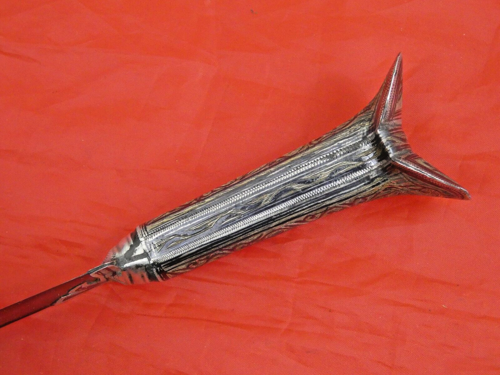 ANTIQUE GREEK DAGGER KNIFE NIELLO SILVER YATAGHAN 1906 / Turkish Ottoman Sword
