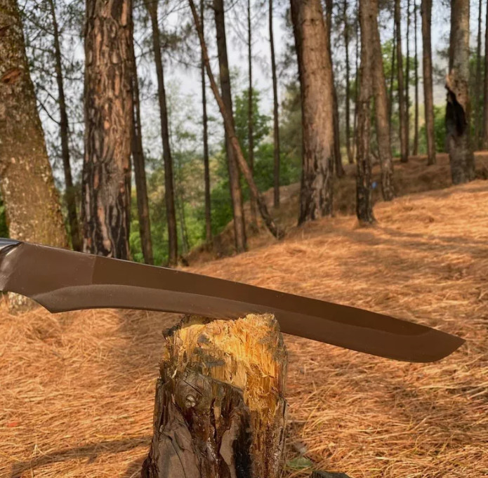 Custom Handmade Carbon Steel Blade Tactical Machete Sword| Hunting Sword Camping