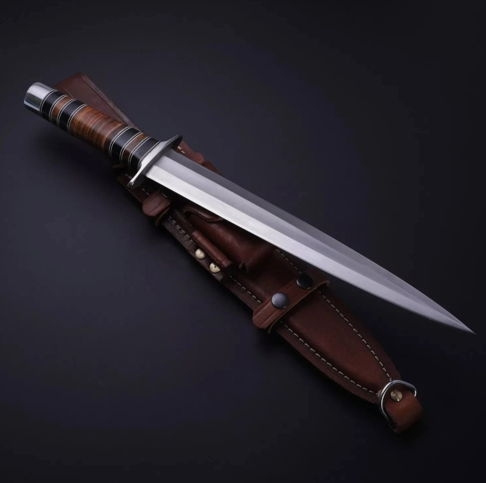 Cold Steel Arkansas Toothpick Fixed Blade Carbon Steel Knife Double Side Sharp.