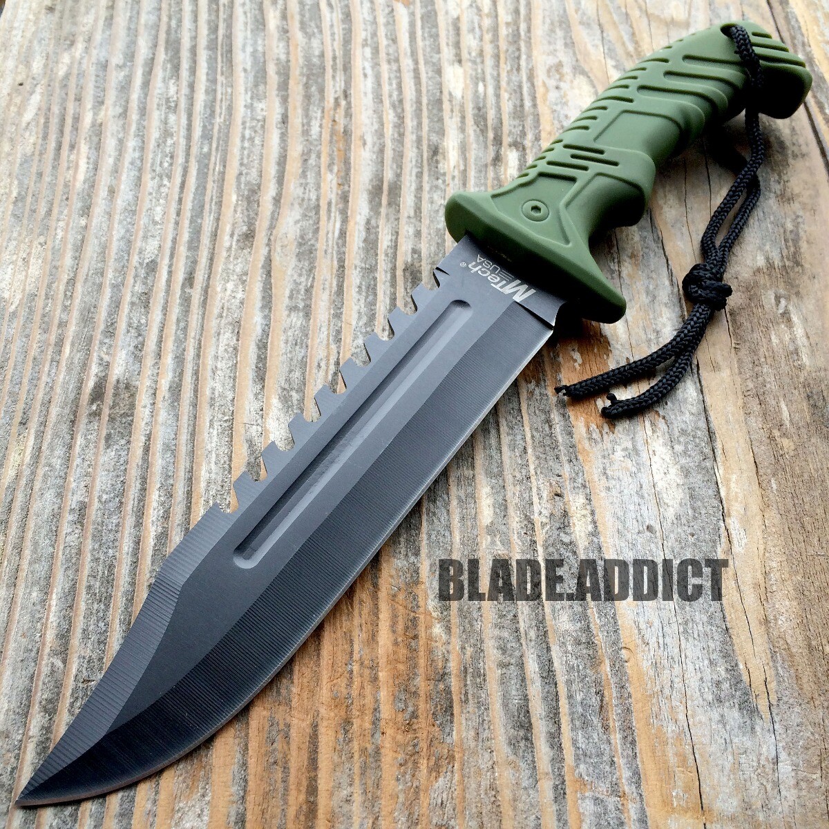 13″ TACTICAL SURVIVAL Rambo Hunting FIXED BLADE KNIFE Army Bowie w/ SHEATH New