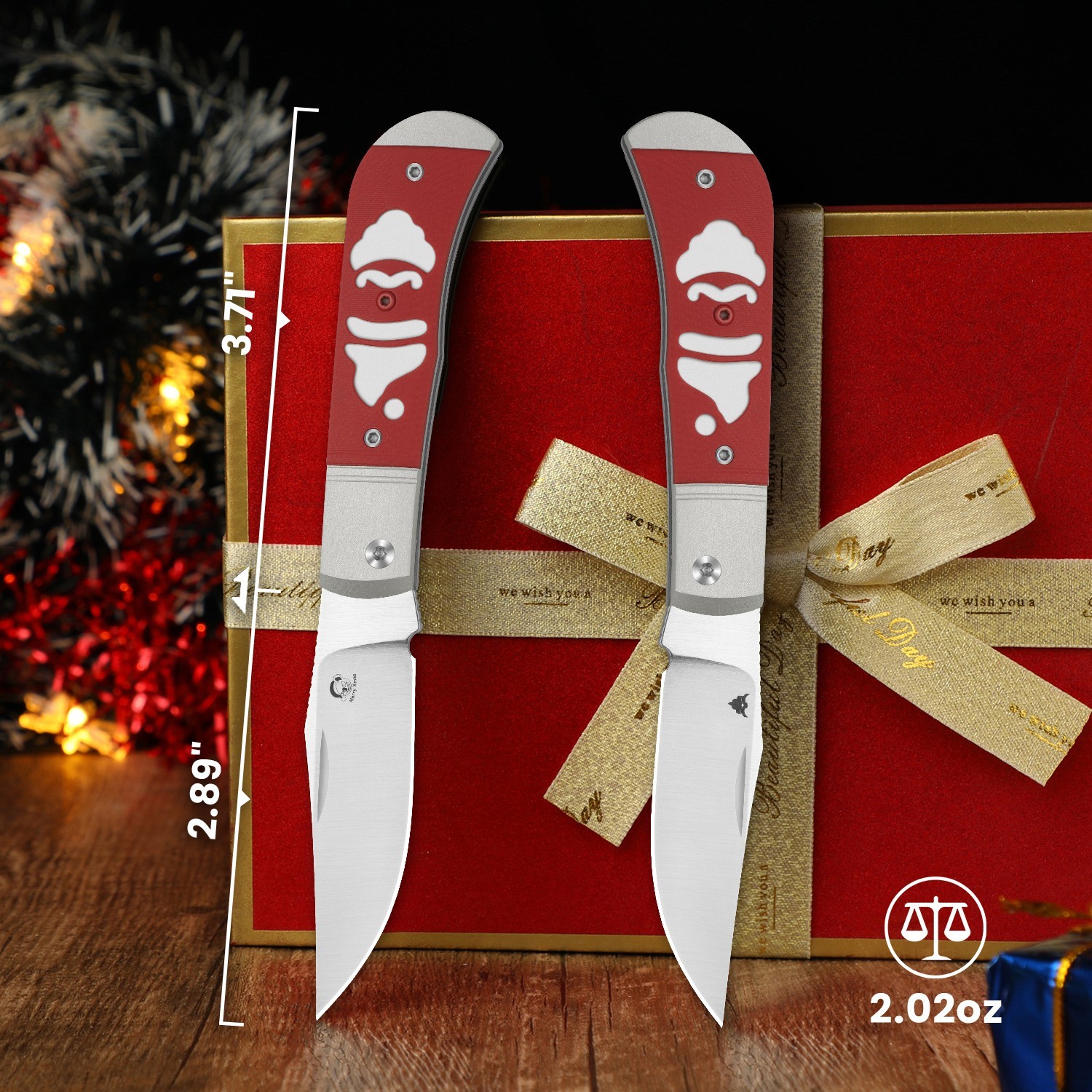 Kizer Trestle Christmas Folding Pocket Knife 14C28N Blade Aluminum & G10 Handle