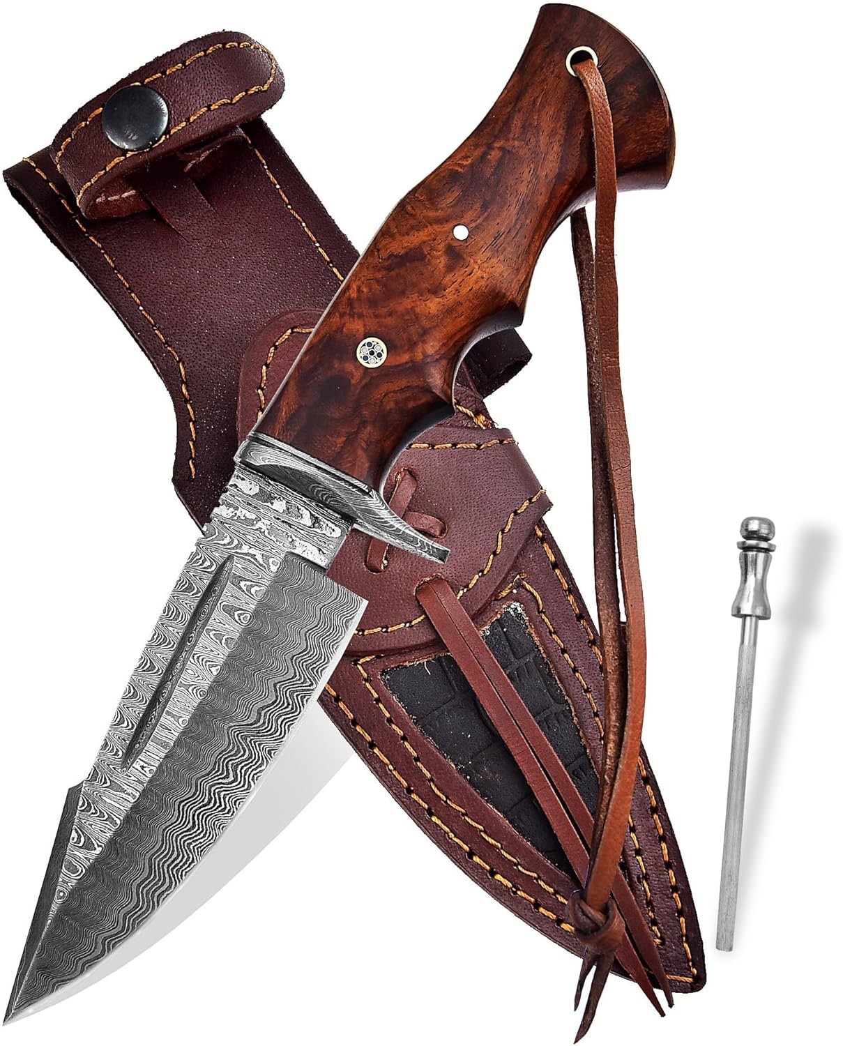 Handmade Damascus Steel 10 Inches Hunting Knife, Bushcraft knife , camping knife