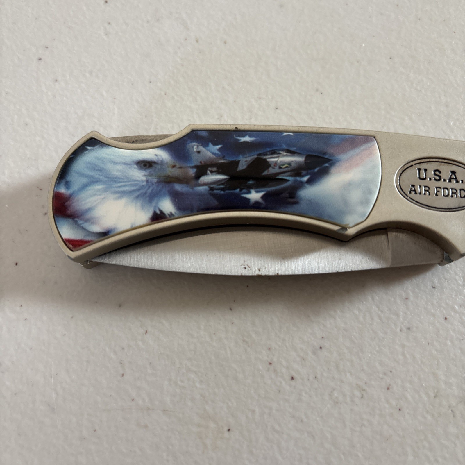 Commemorative United States Air Force Pocket Knife With Storage Tin Case