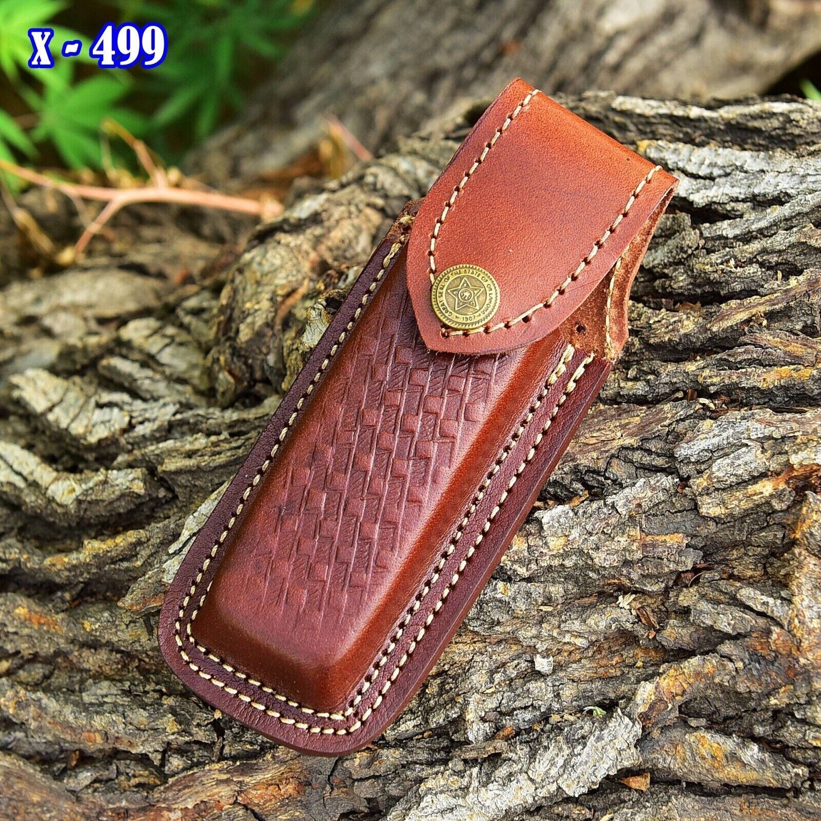 Handmade Pocket Folding Knife Sheath 5.5″ Leather Belt Holster Cover Camping