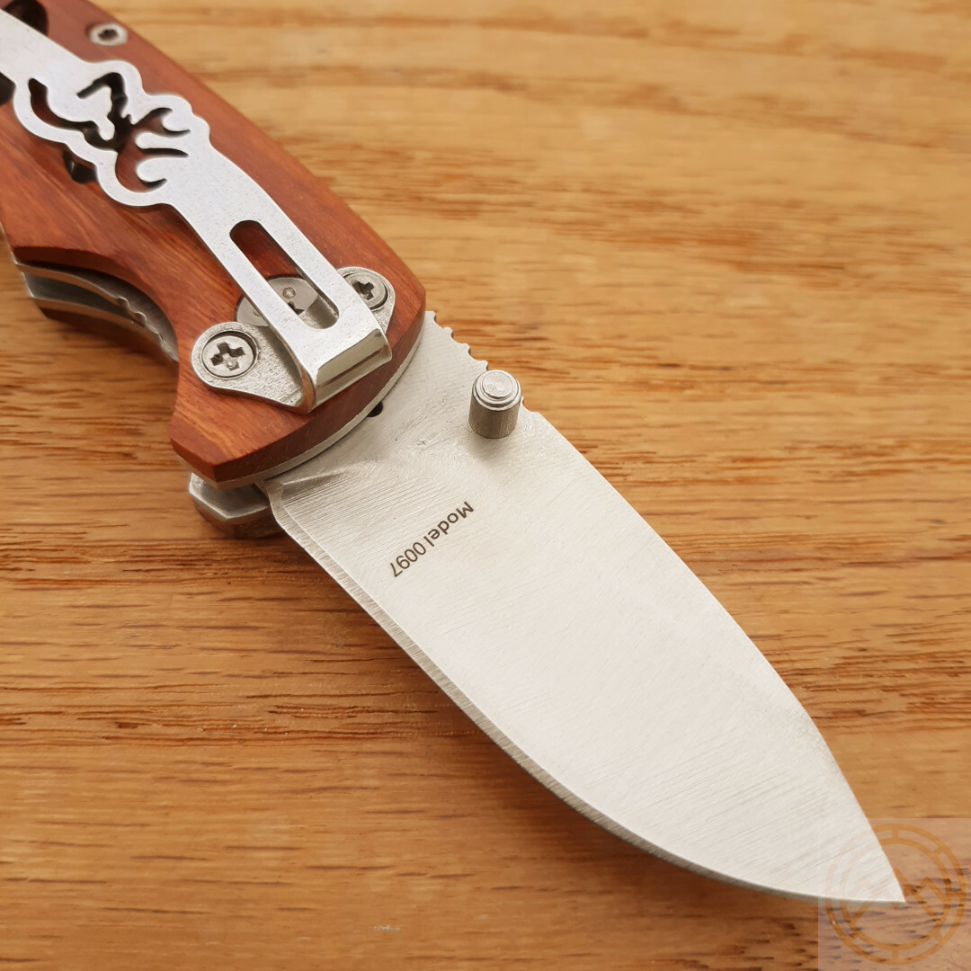 Browning Small Folding Knife 2″ 440 Steel Drop Point Blade Cocobolo Wood Handle