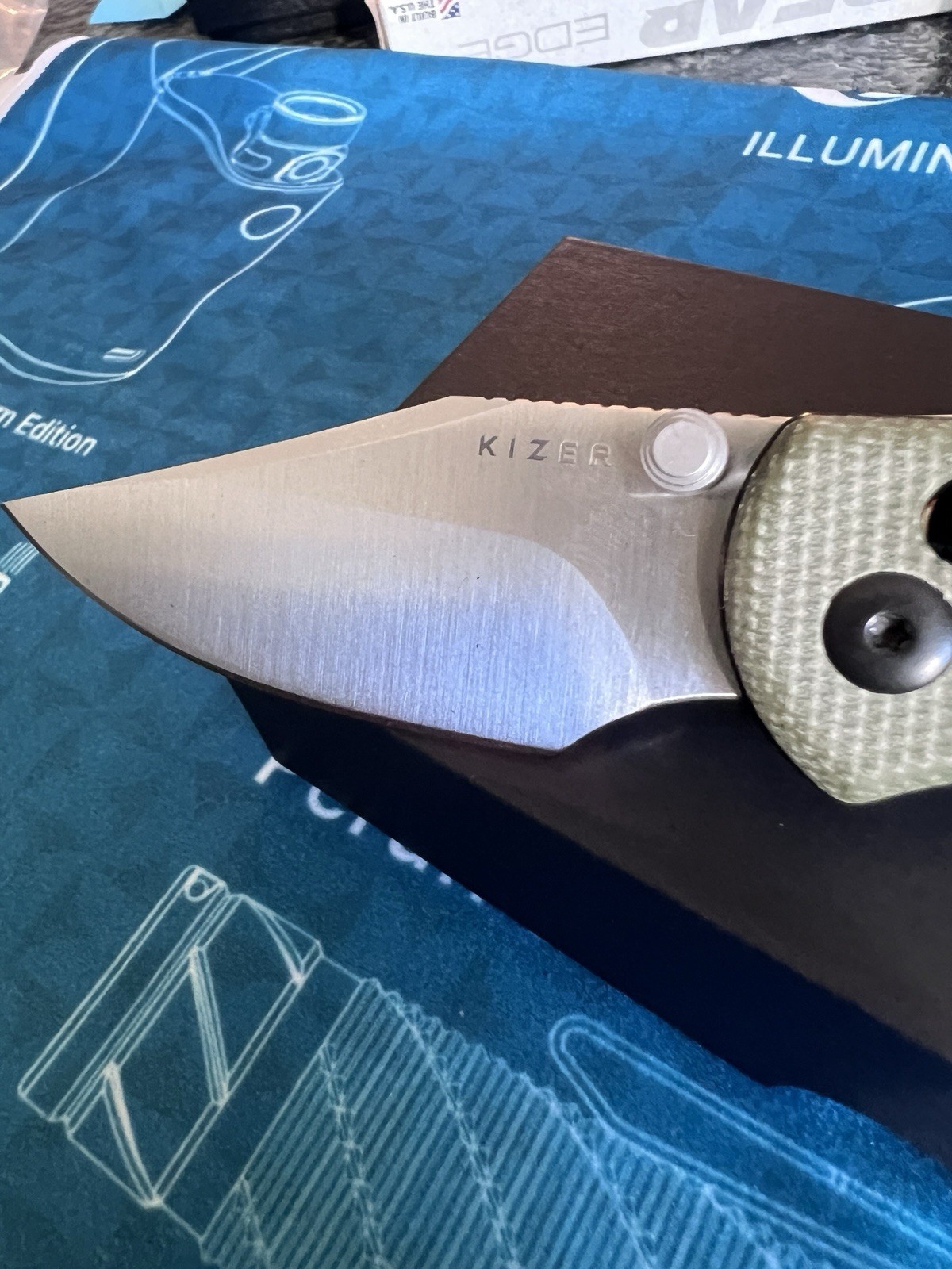 Kizer Drop Bear 2 Folding Pocket Knife Nitro-V Blade Micarta Handle V3619.2KC1