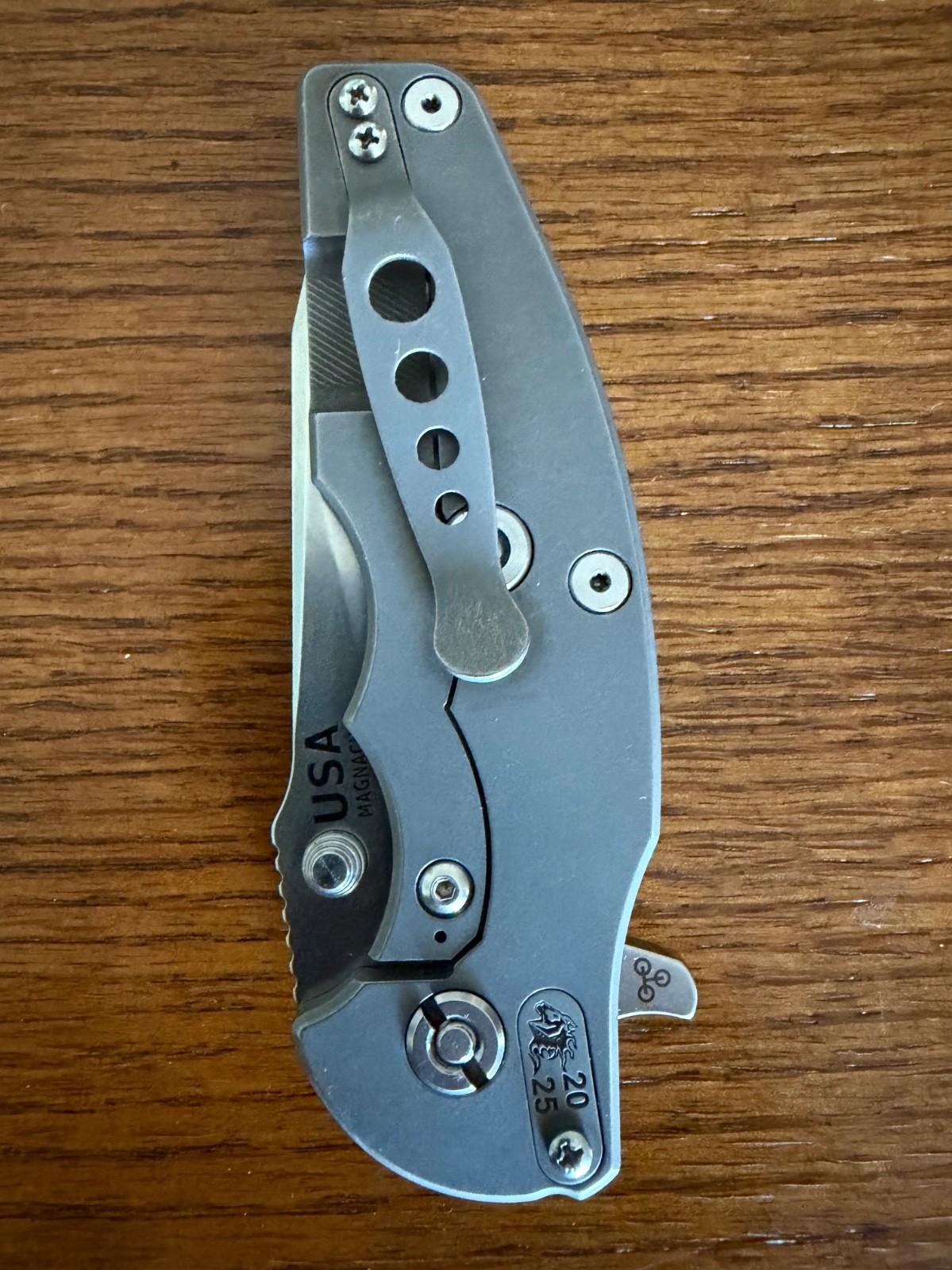 2025 Hinderer Knives Jurassic Slicer Hollow Ground Magnacut Full Ti Titanium