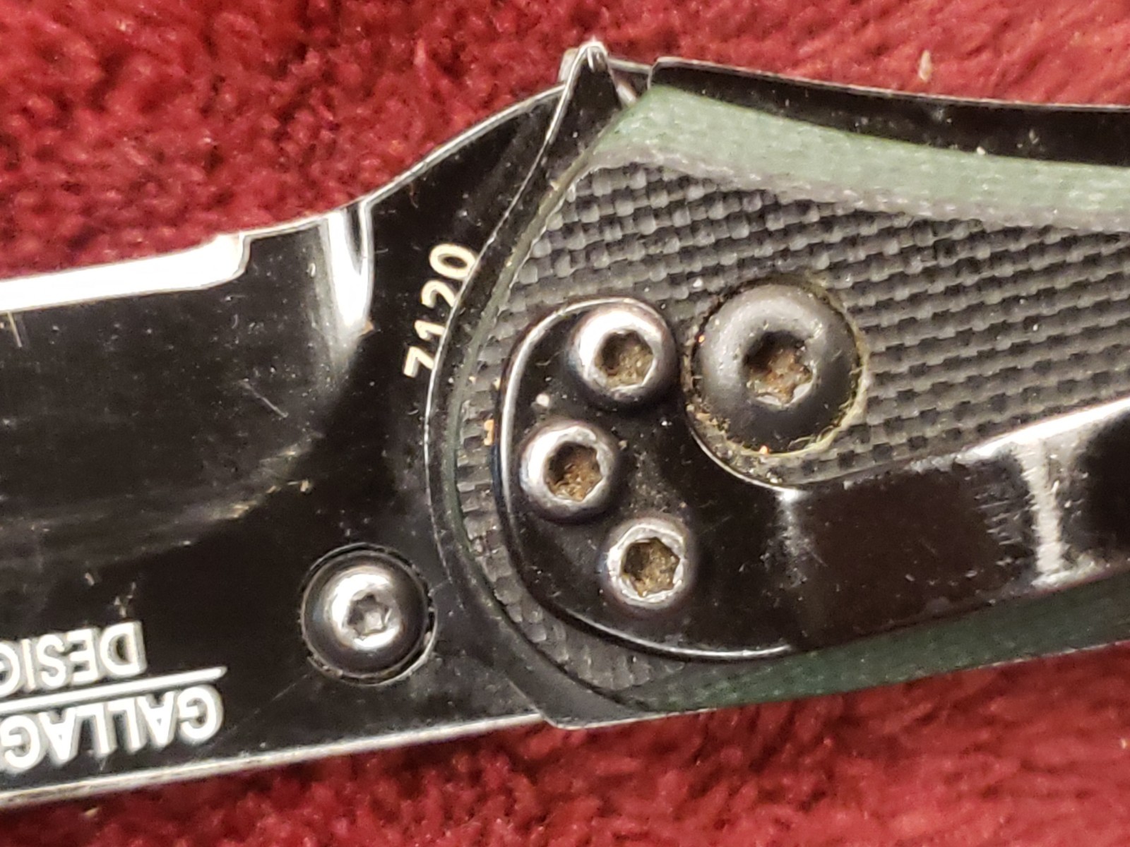 CRKT Badger Folding Knife Discontinued #7120 Gallagher Design button