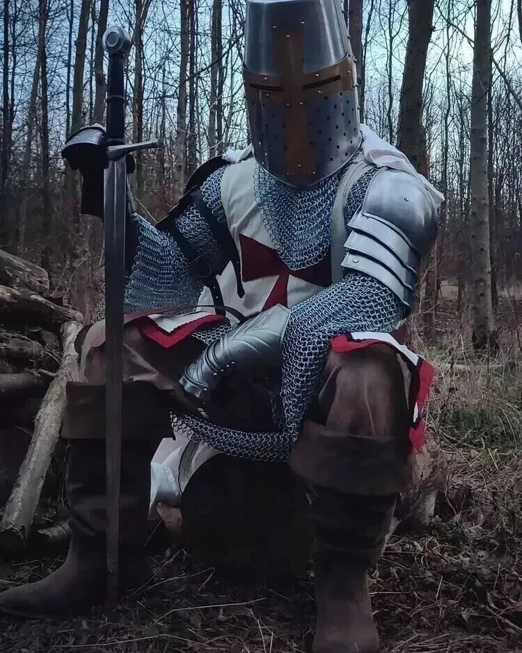 Medieval Templar Knight Full Body Set Armour Cosplay Halloween Suit Armor LARP