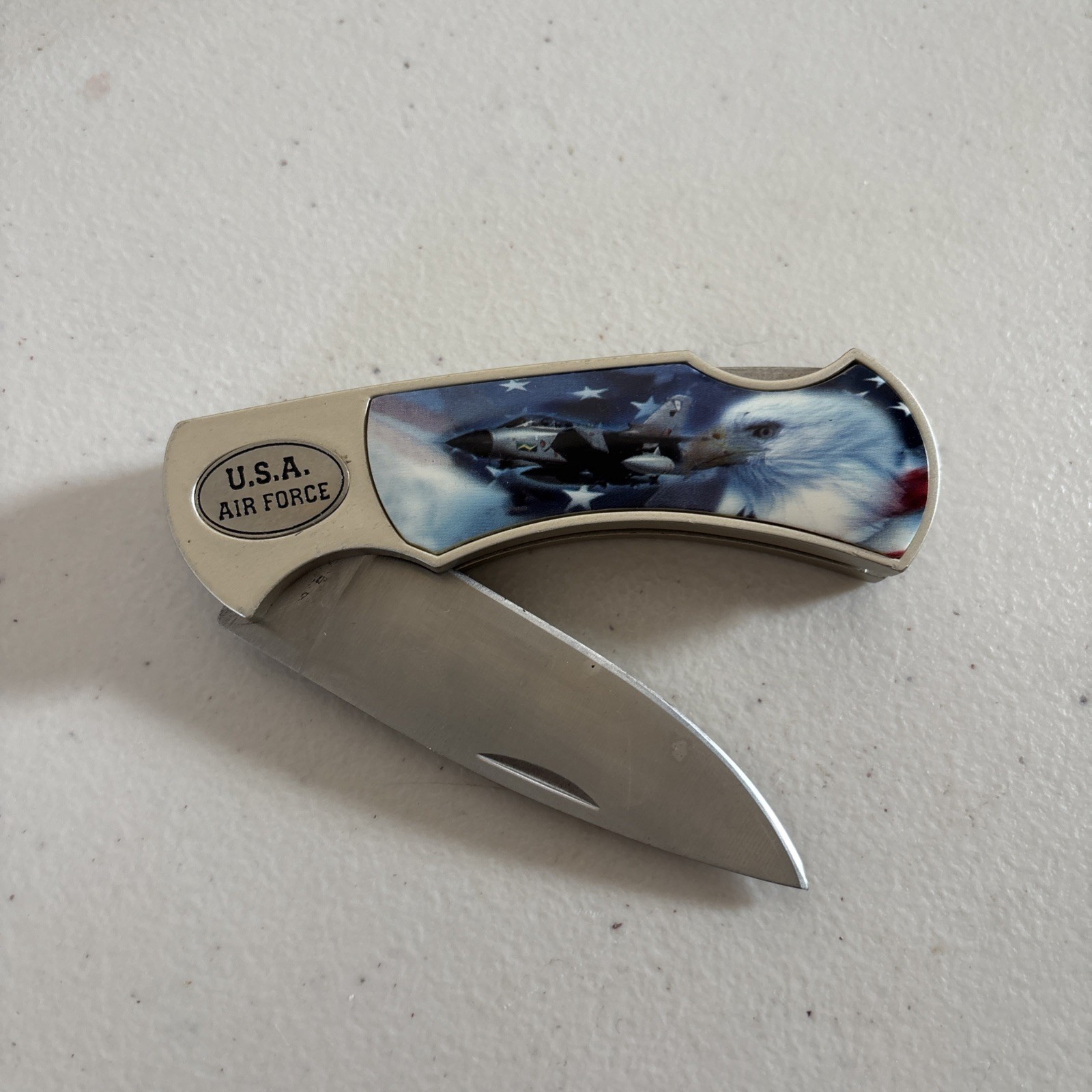 Commemorative United States Air Force Pocket Knife With Storage Tin Case