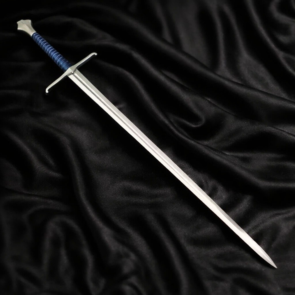 Hand Forged 5160 Steel Sword 38 Inch Full Tang Long Sword with Leather Scabbard