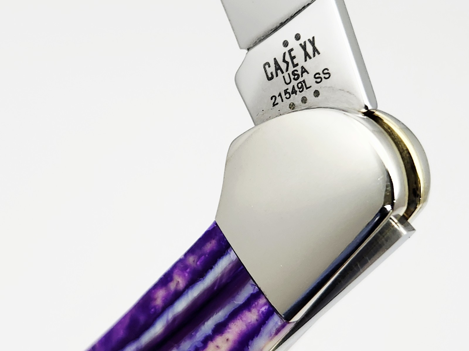 2025 Case XX USA SS Large Copperlock Knife 4 1/4″ Exotic Purple Bone Handles
