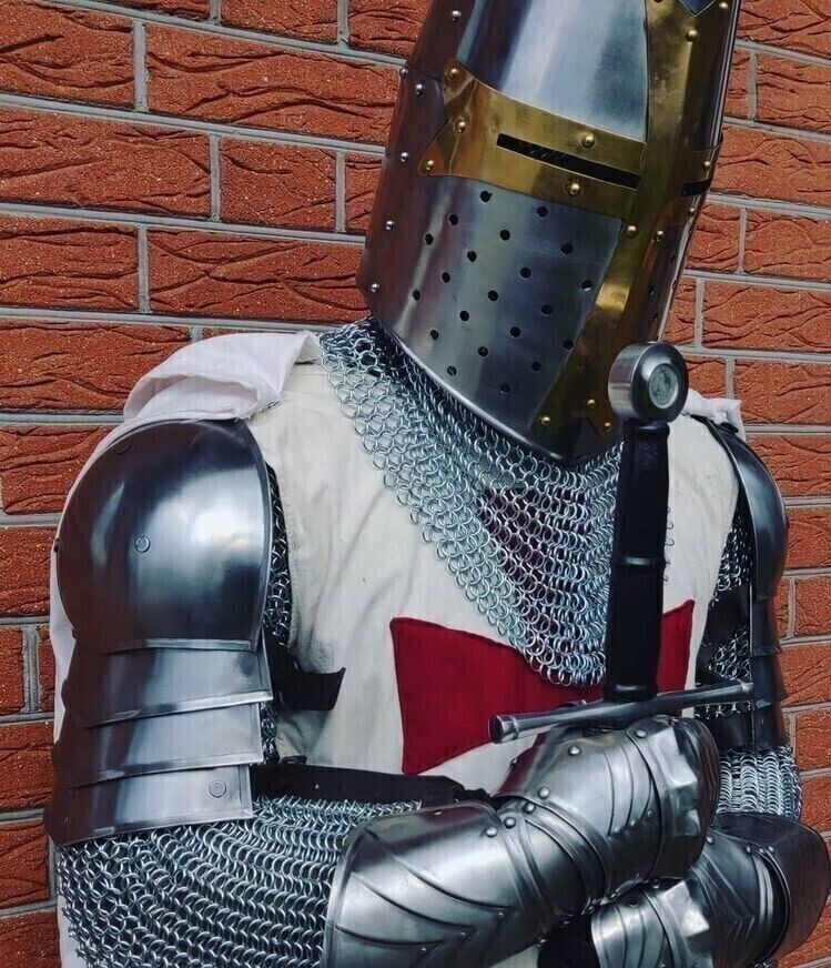 Medieval Templar Knight Full Body Set Armour Cosplay Halloween Suit Armor LARP