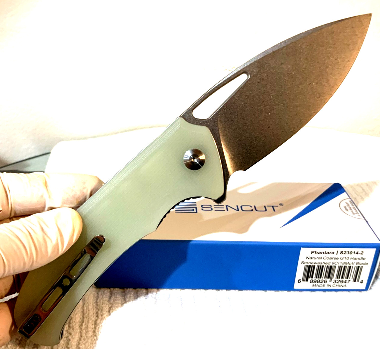*PHAT BLADE* JADE (Sencut) Phantara 9Cr18MoV *BIG* Blade ~ Protection Knife