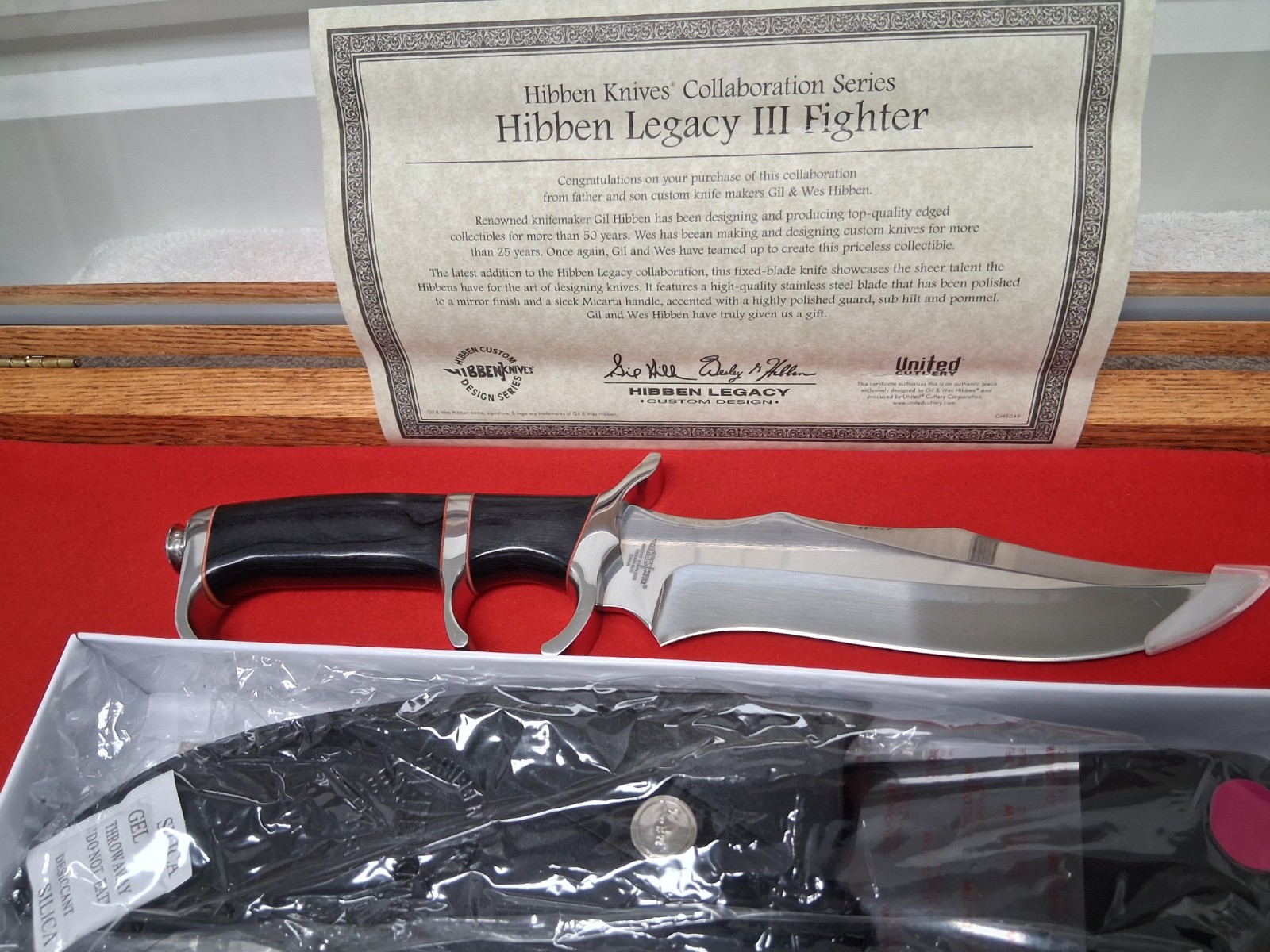 GIL HIBBEN’s LEGACY III FIGHTER Knife with Sheath & Box! NEW Condition!! 12 1/2″