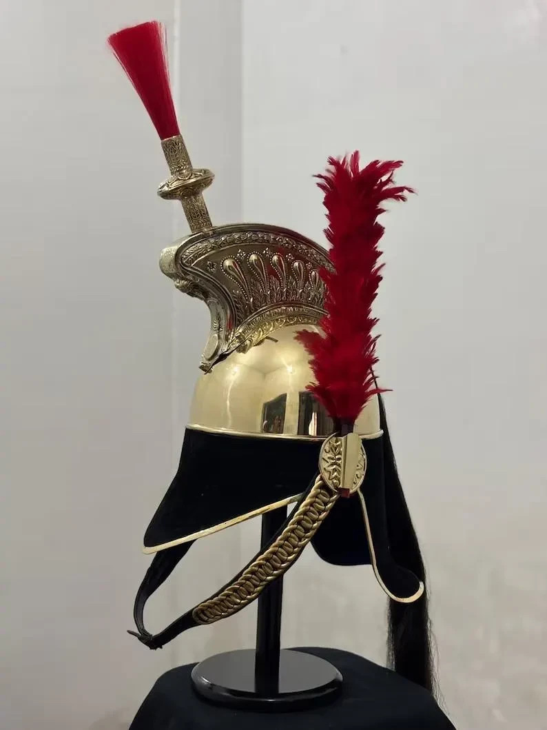 French Military Cuirassier Helmet Replica Handmade Historical Cavalry Armor