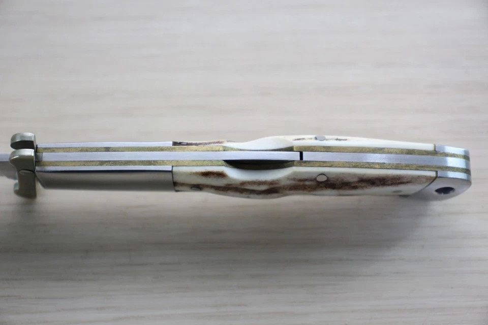 Handmade 8″ Folding Pocket Knife | Stag Antler Handle | Sharp Stainless Steel Bl