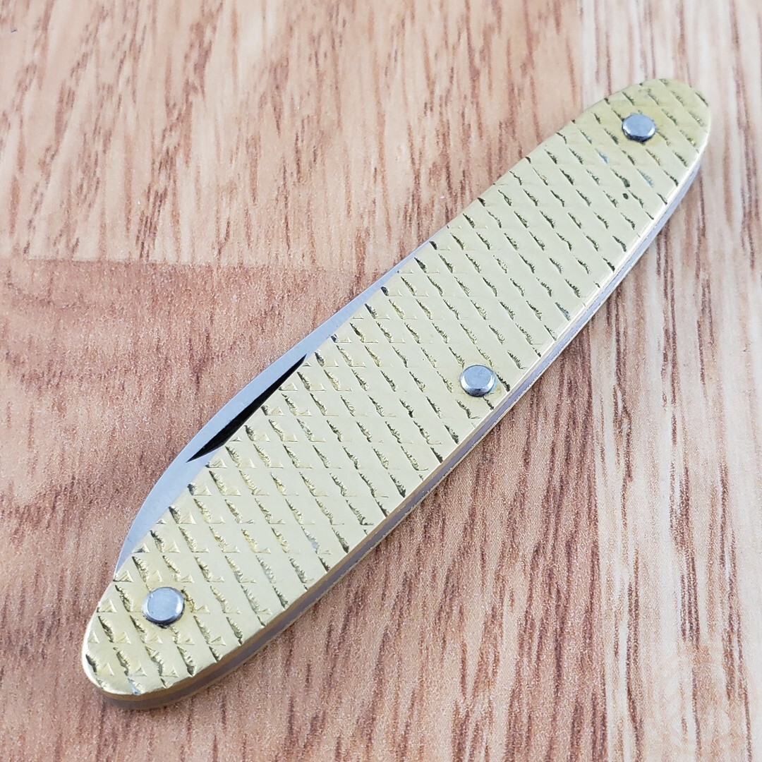 Fraraccio Knives Old School Folding Knife Stainless Steel Blade Brass Handle