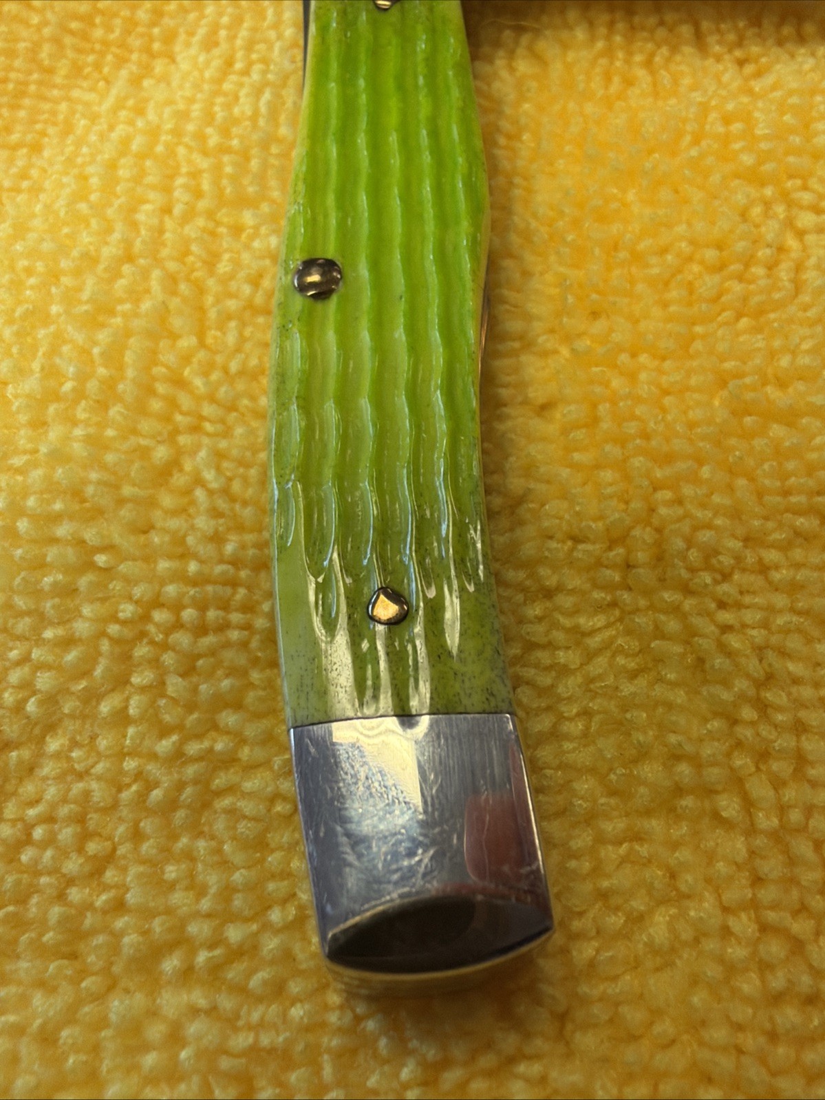 Case XX Lime Green Jigged Bone 3.5″ Medium Texas Jack 62032 SS Rare Wow!