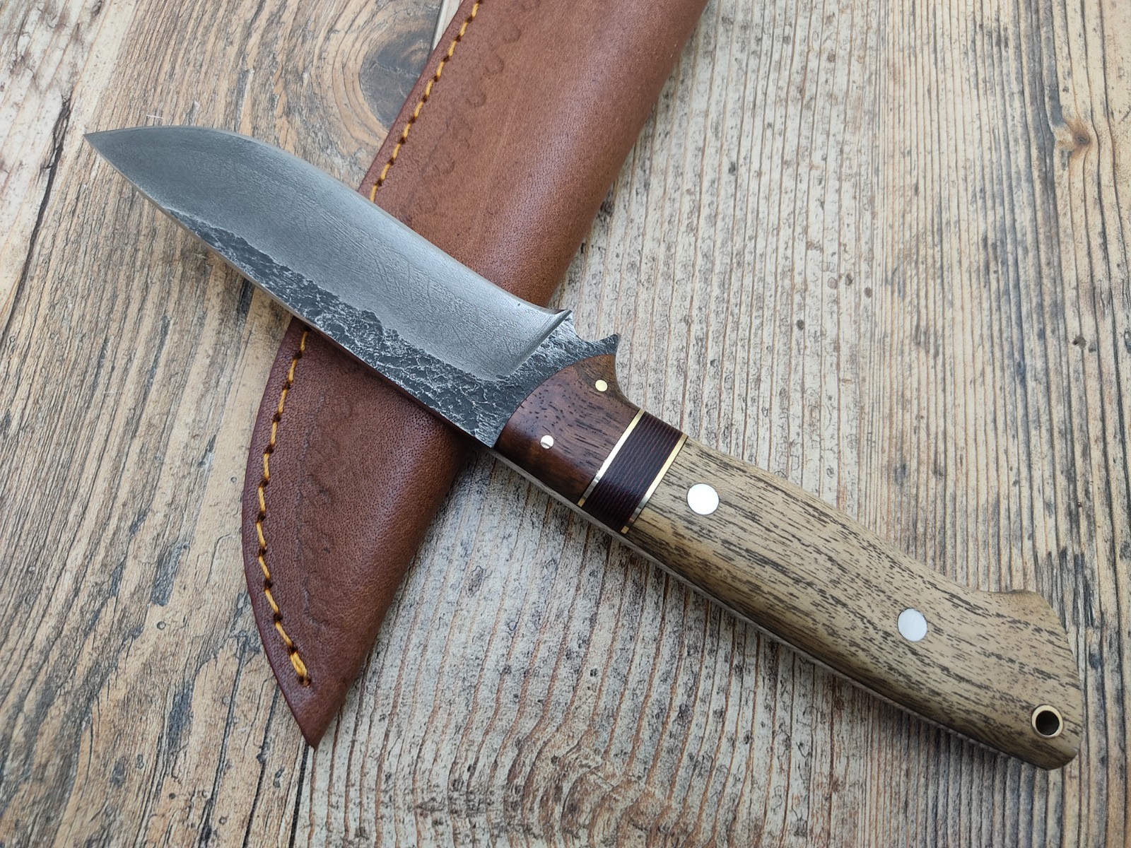 Custom Handmade 1095 High Carbon Steel Fixed Blade Hunting Knife Wood Handle