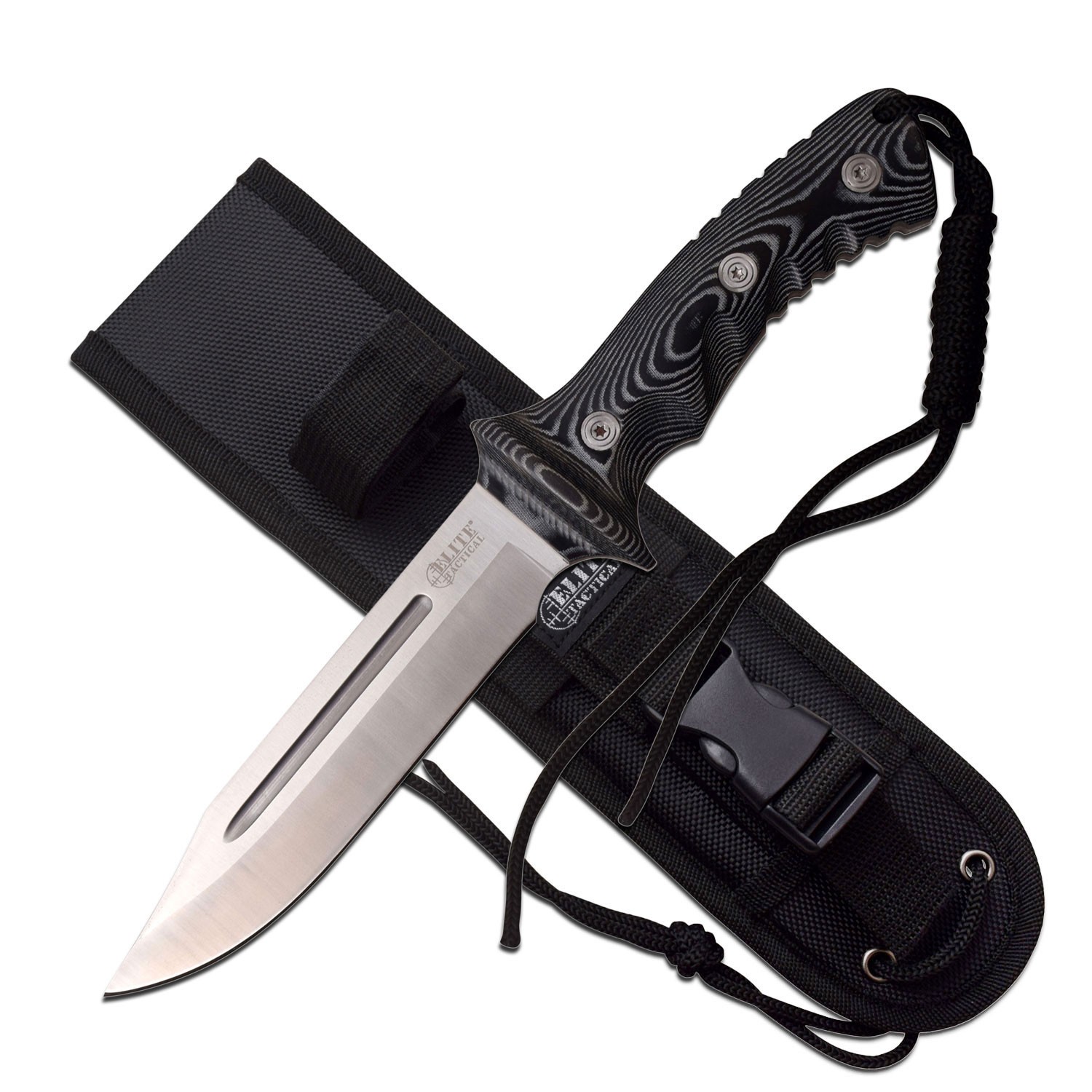6.25″Elite Tactical Full Tang Fixed Blade Knife w/Micarta Handle & Nylon Sheath
