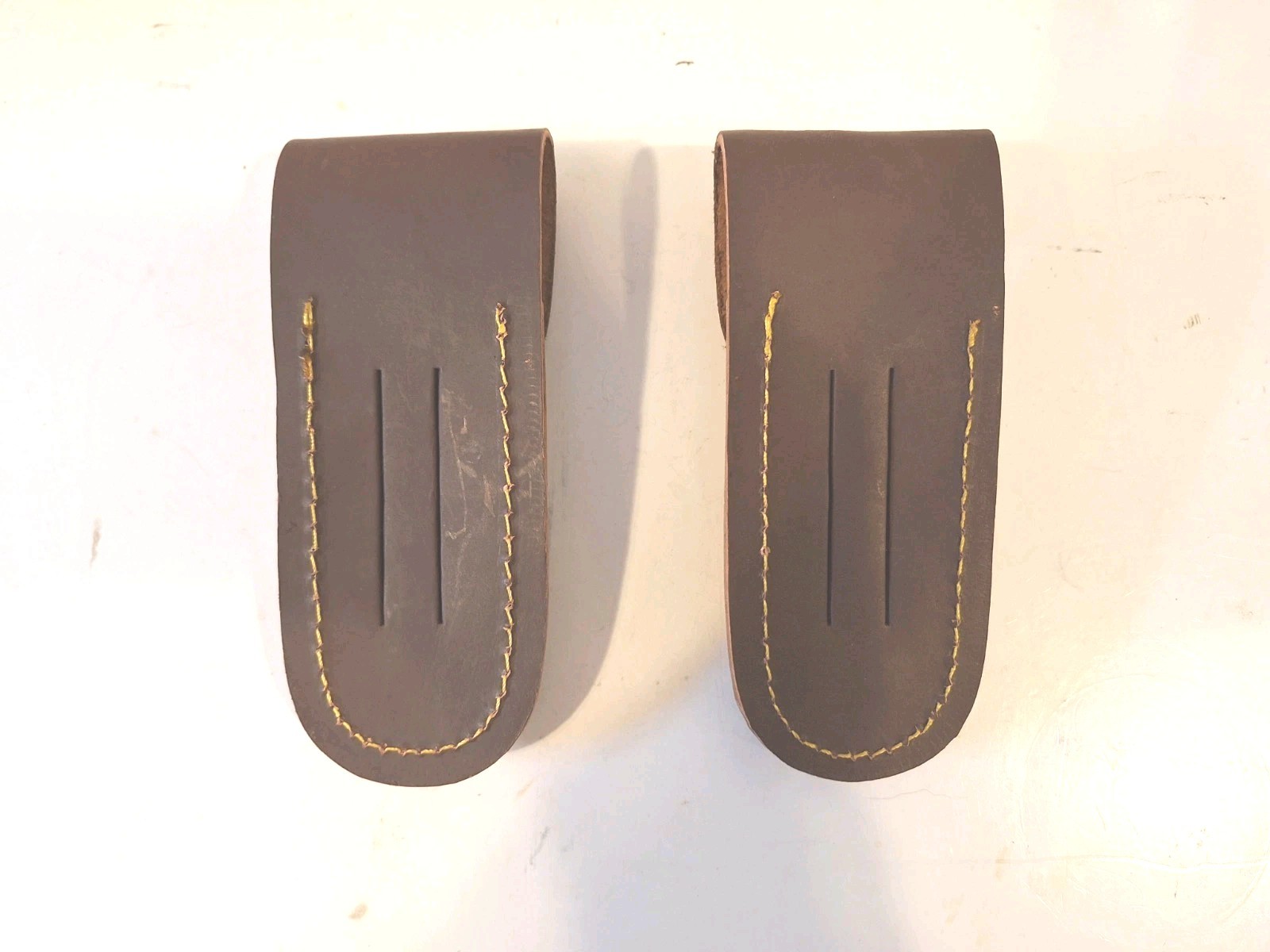 2 Brand New Well Constructed Genuine Leather Pocket Knife Sheaths-100’s SOLD