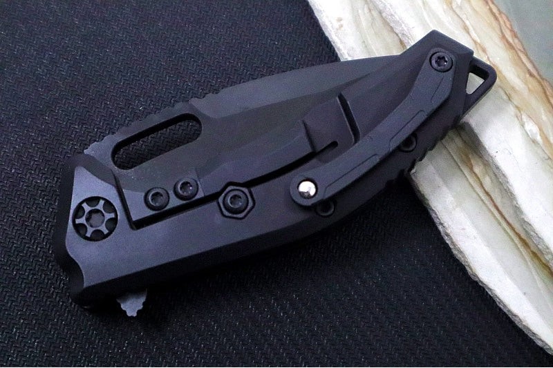 Heretic Knives Medusa Flipper – Magnacut / Black Aluminum Handle with Grip-Tape