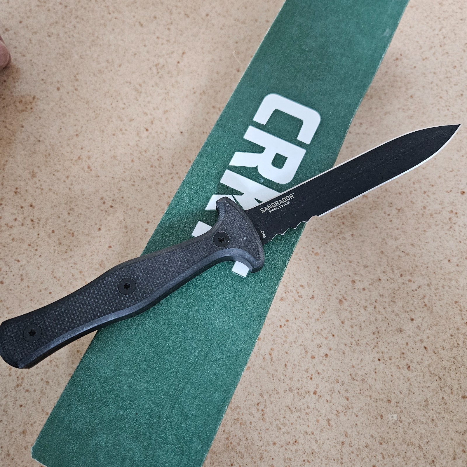 CRKT 2080 Sangrador Fixed Blade Double Edge Discontinued 5.5″ Blade Dagger Knife