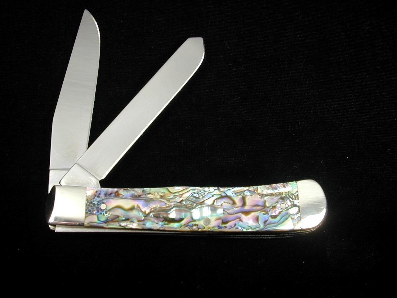 CASE XX 2024 ABALONE PEARL TRAPPER KNIFE COINED BOLSTER RARE 12000 NIB 8254 SS