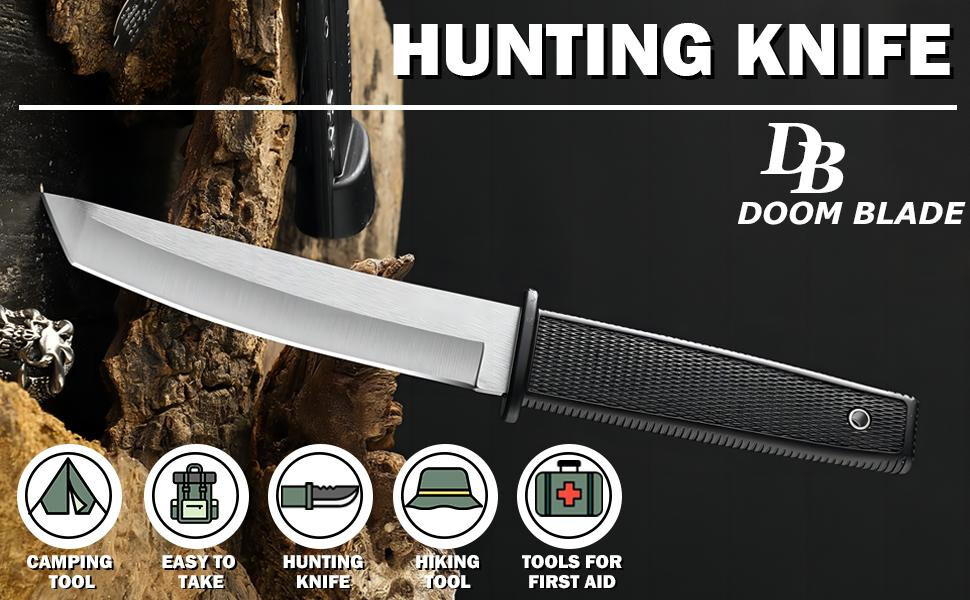 10″ Tanto Knife Fixed Plain Blade FRN Sheath Tang Tactical Combat EDC Boot