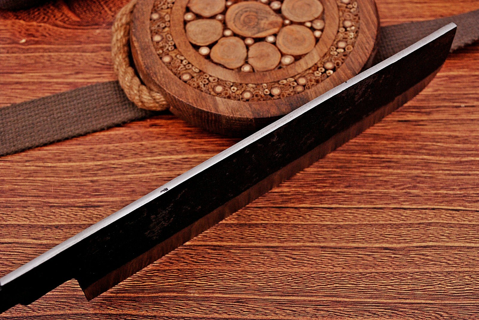 1095 HAND FORGED RAILROAD SPIKE BLANK BLADE MEAT CLEAVER KNIFE AH DAMASCUS -1217