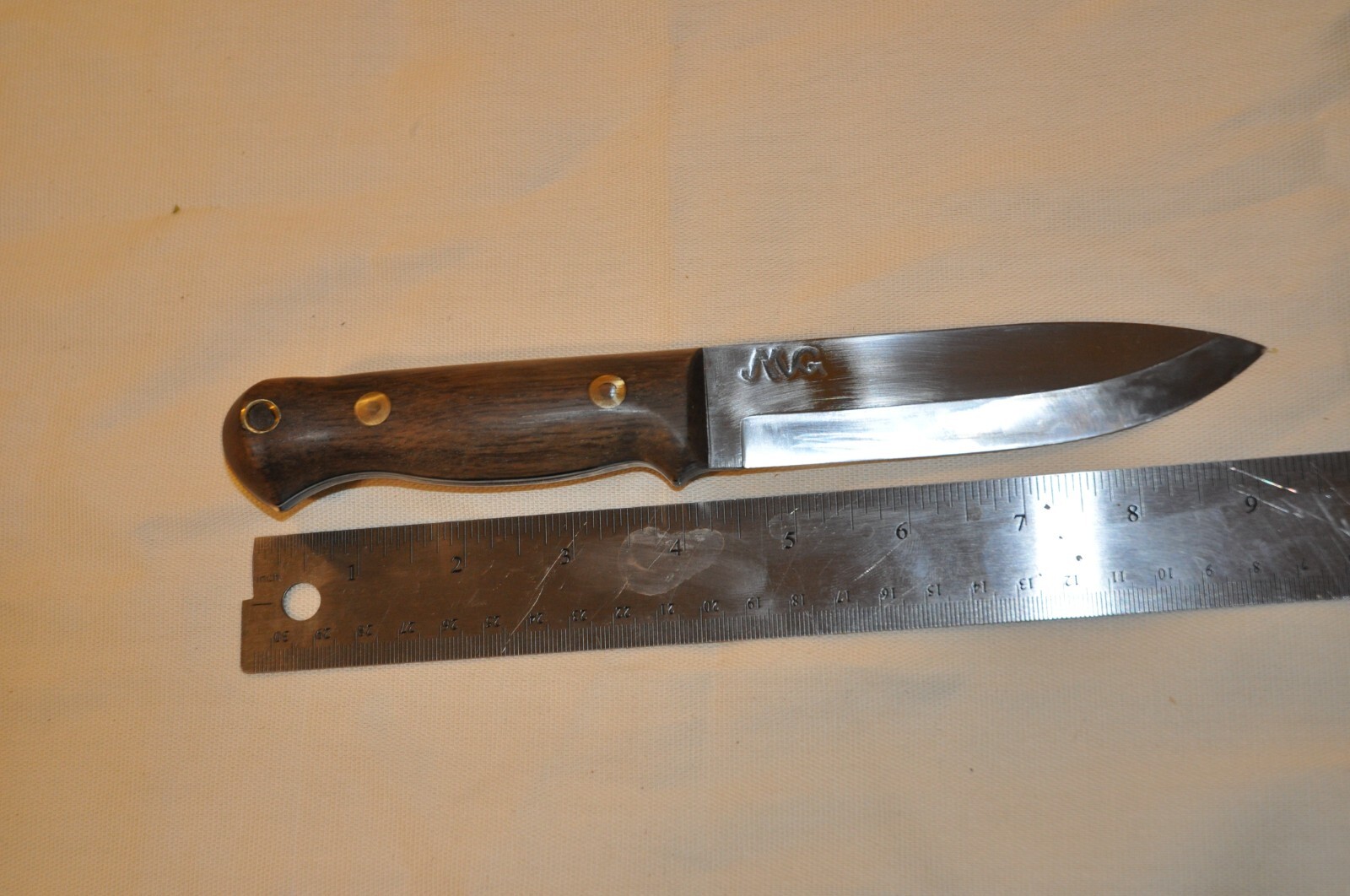 STRIKING MG Custom Knives MDL «Maximum» | Persimmon Handle | Leather Sheath USA
