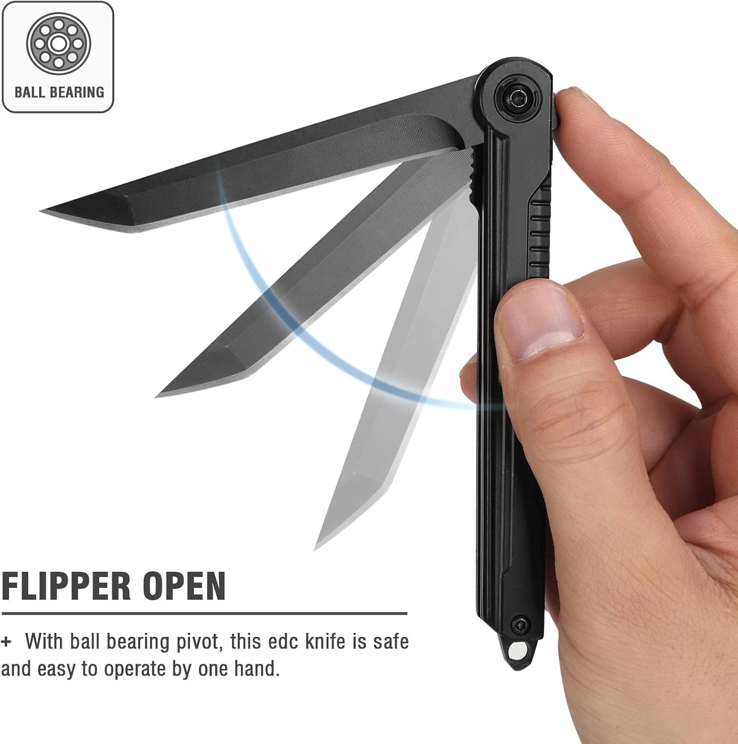 EDC Pocket Knife – 7CR13Mov Steel Tanto Blade, Slim Survival Knife with Clip …