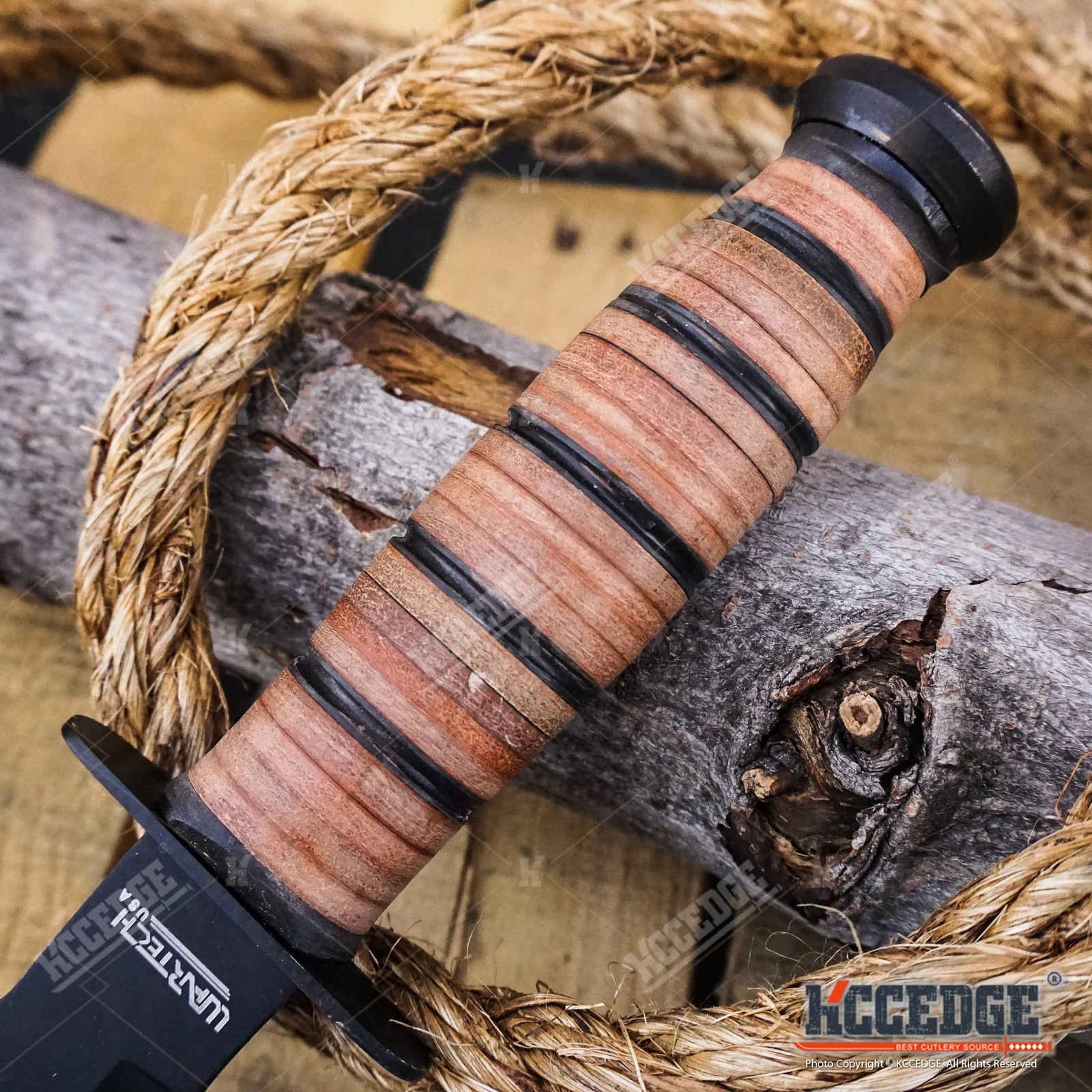 WARTECH 12″ MILITARY USMC Tactical Fixed Blade Fighting Knife Black Coated Blade