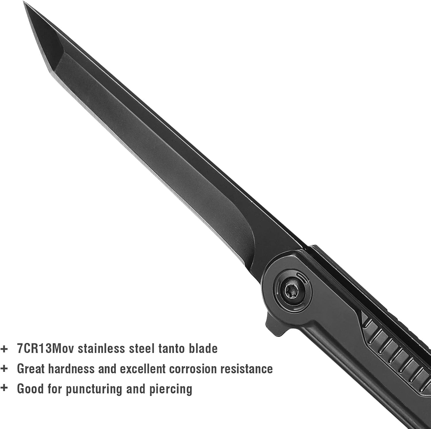 EDC Pocket Knife – 7CR13Mov Steel Tanto Blade, Slim Survival Knife with Clip …