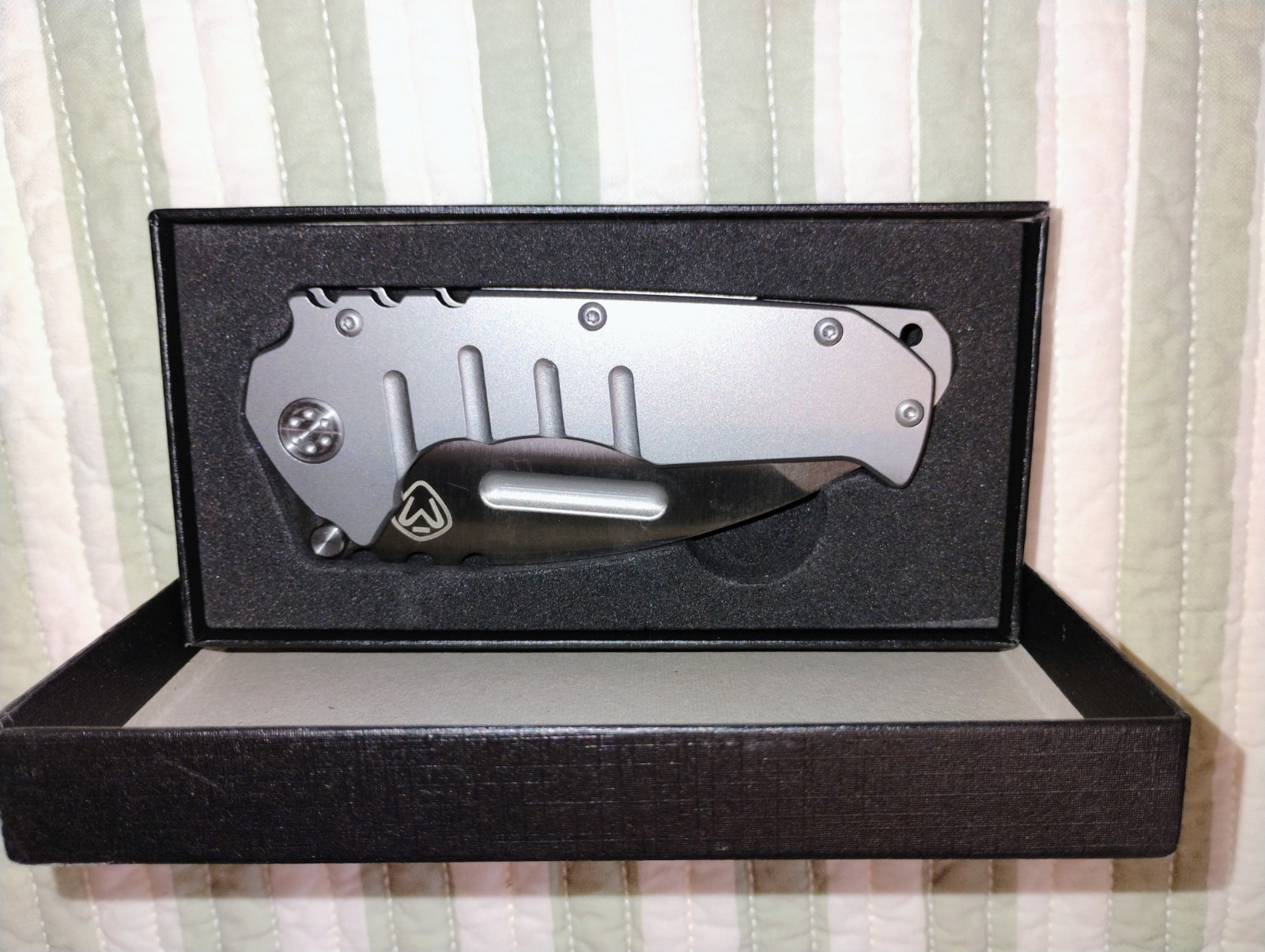 Medford Praetorian T Gray Titanium Handle Frame Lock Tanto Manual Pocketknife