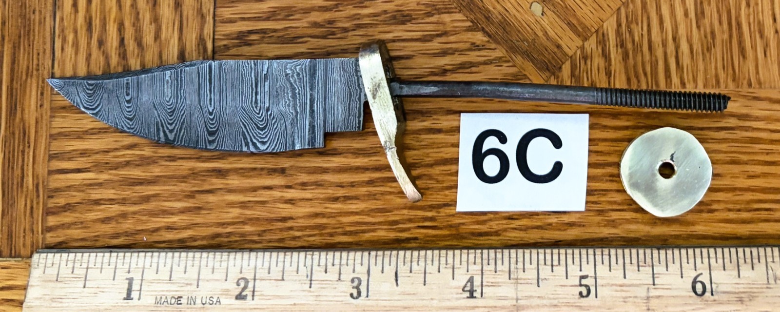 6″ – DAMASCUS STEEL KNIFE-MATERIAL-HARD WOOD HANDLE KIT #6C, 7C, 8C
