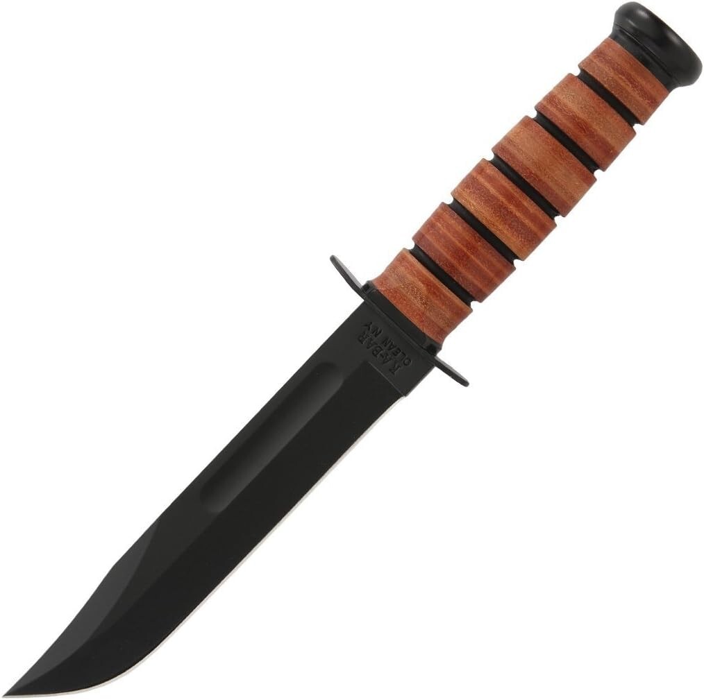 KA-BAR Leather Handled Original U.S.A Fighting/Utility Knife Fast Fast Shipping