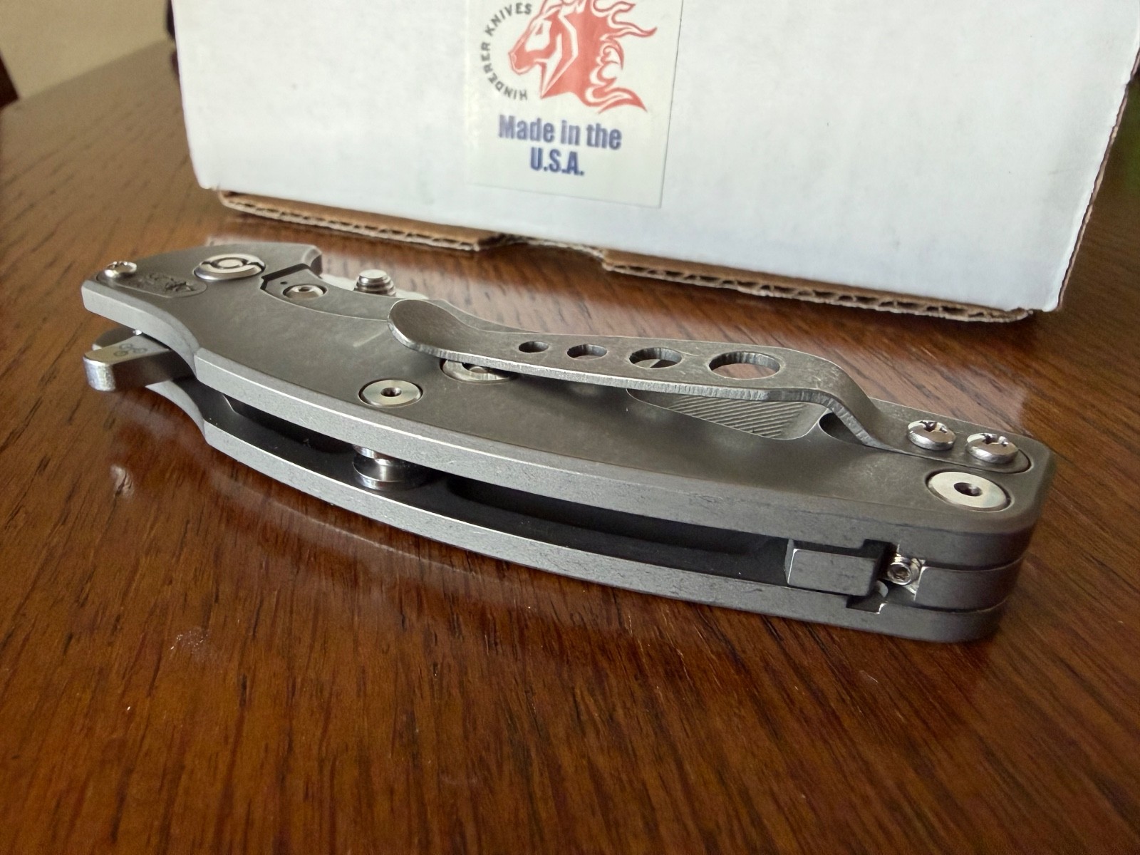 2025 Hinderer Knives Jurassic Slicer Hollow Ground Magnacut Full Ti Titanium