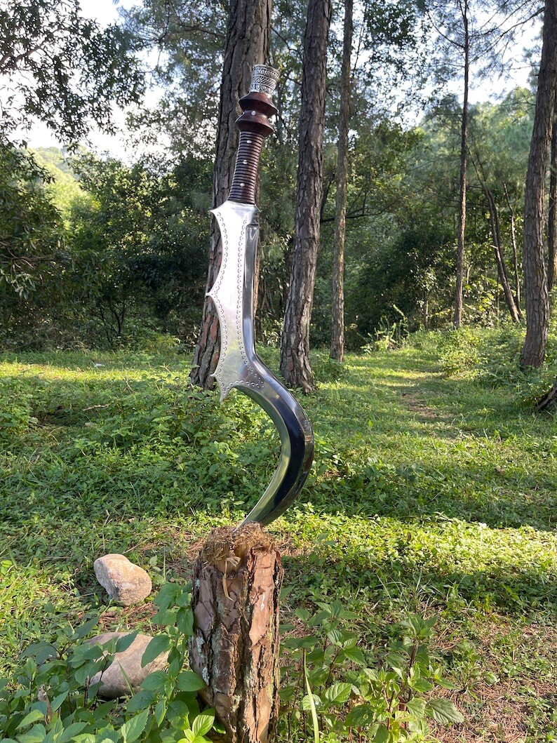 Custom Handmade Carbon Steel Ngombe Ngulu Knife With Rosewood Handle Hunting