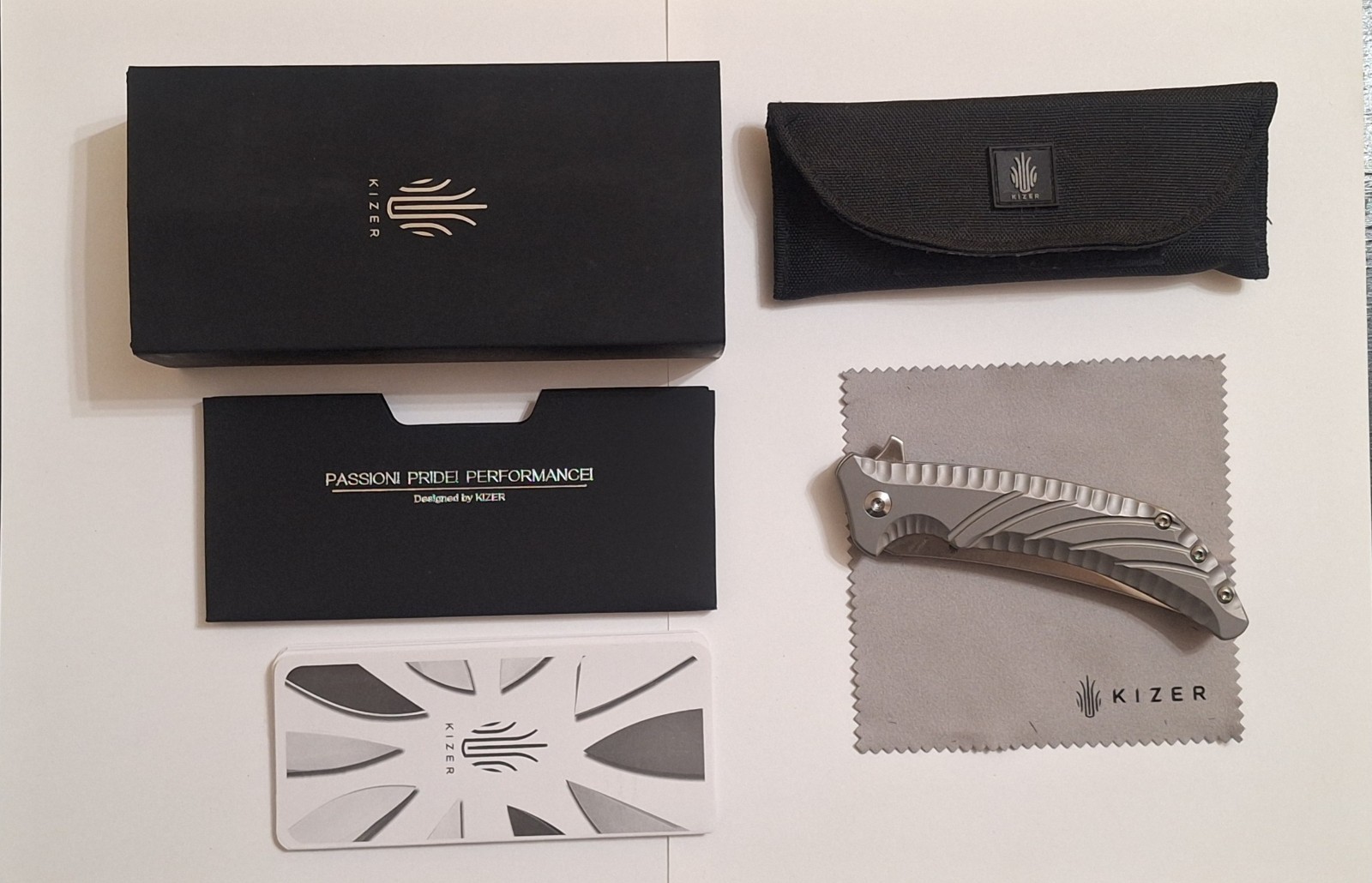 NEW Kizer Nomad Ki4482A1 S35VN Blade Gray Titanium Handle Frame Lock Clip Point