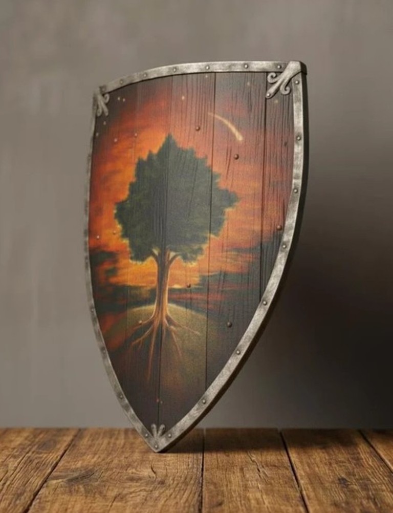 Medieval Ser Duncan The Tall Shield | Hedge Knight Tree & Star Prop | 28×18 Inch