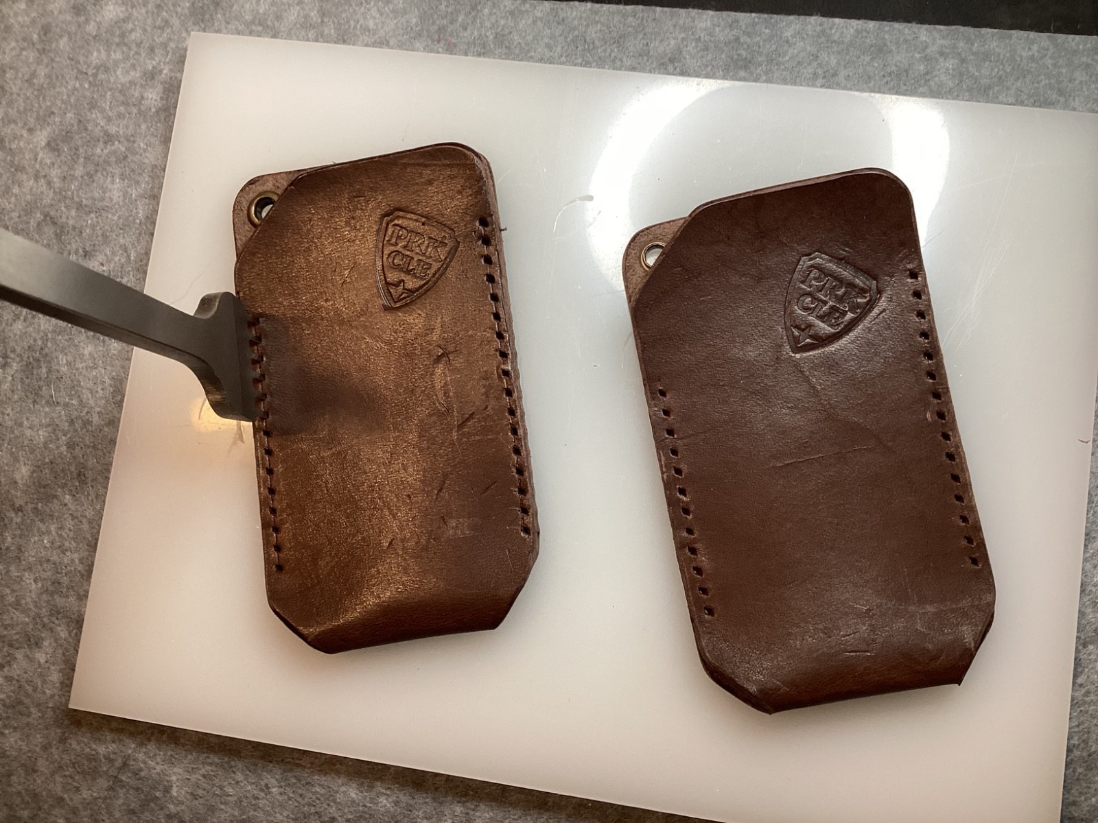 PRK Hand-Stitched Leather Knife Slip – EDC Pocket Protector – 3 Sizes Available