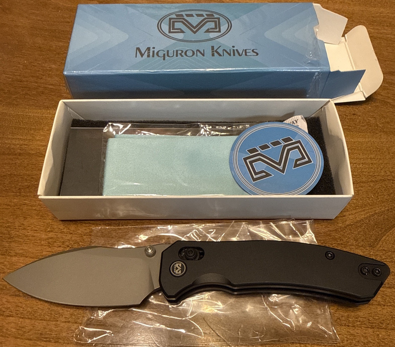 Miguron Knives norsa Folding Knife 3″ 14C28N Steel Blade Black Aluminum Handle