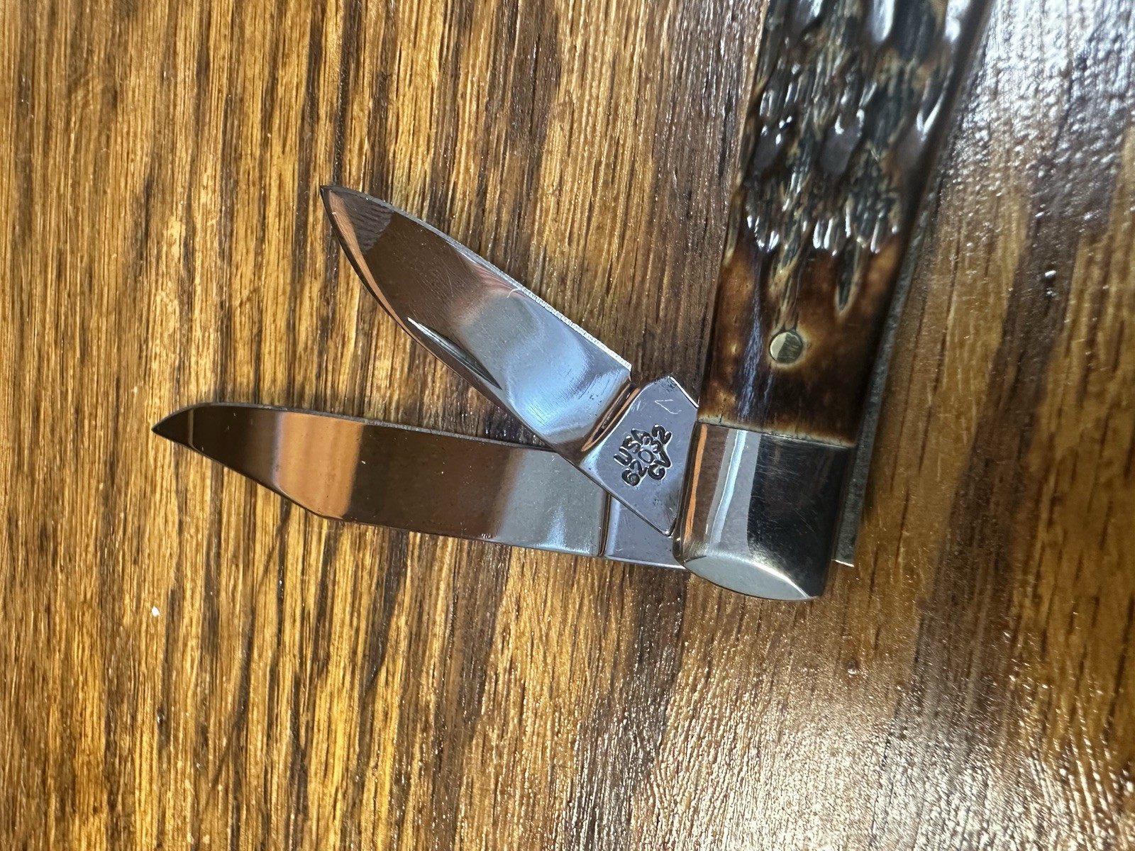 Case XX USA 2016 Burnt Amber Bone 62032 2 Blade Texas Jack. New!