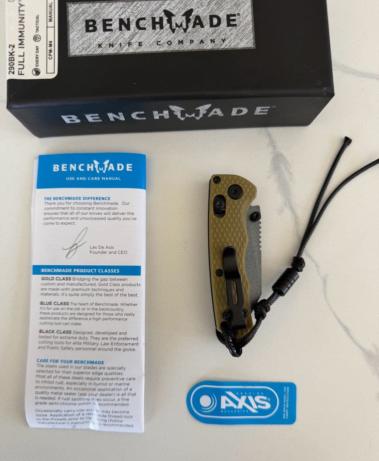Benchmade Full Immunity 290BK-2 Tactical Pocket Knife CPM-M4 Tan