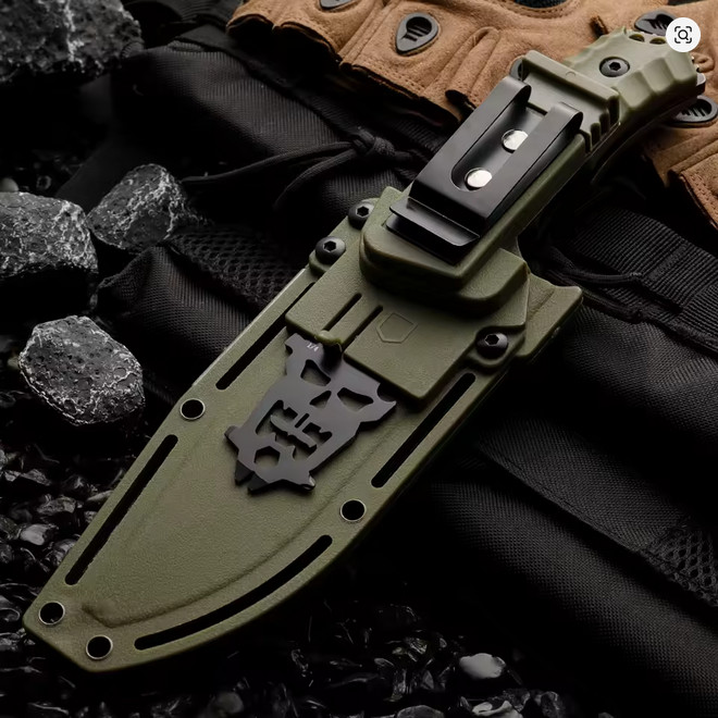 Tactical Fixed Blade Knife 4.1″ Clip Point Blade Full Tang G10 Hunting Survival